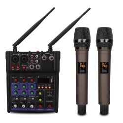 Profesjonell Liten Mikser med USB, Bluetooth og UHF Mikrofoner