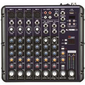 Mikser 8 Kanaler med USB Inngang (UTLEIE)