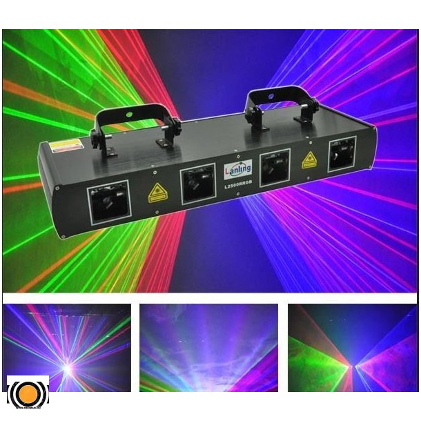 Laser 4 stk Rd, Rd, Grnn &amp; Bl 400 mW 450nm (UTLEIE)