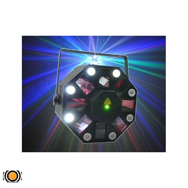 3 i 1 Strobe, LED Effekt og Laser DMX