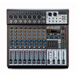 8-kanals powered mixer 2�500W med EQ og Speakon | Profesjonell PA mikser