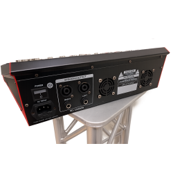 8-kanals powered mixer 2�500W med EQ og Speakon | Profesjonell PA mikser