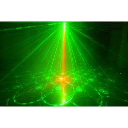 Laser Rd og Grnn med Goboer og fjernkontroll