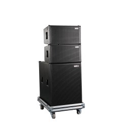 Admark Aktivt Line Array Anlegg med flightcases (4 stk topper + 2 stk Basskasser)