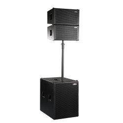 Admark Aktivt Line Array Anlegg med flightcases (4 stk topper + 2 stk Basskasser)
