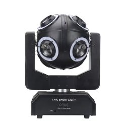 2-IN-1 Starry Ball - Diskokule med 8 x 10W RGBW 4in1 Cree LEDs og 96 RGB LEDs