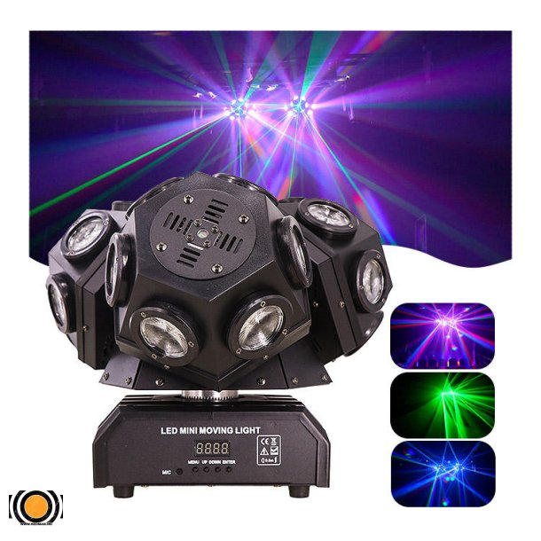Trippel Discoball Moving head 2 in 1 LED &amp; Laser