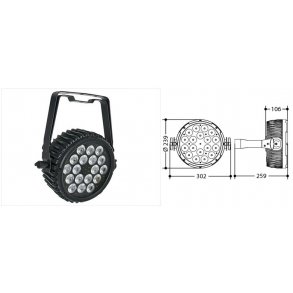 PAR 180 W RGBAW+UV (IP20)