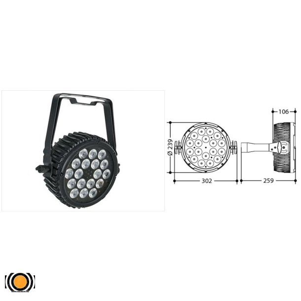 PAR 180 W RGBAW+UV (IP20)