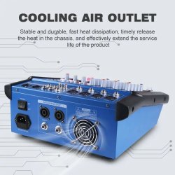 4 Kanals USB Mikser med Bluetooth og innebygd 2*250 W Forsterker