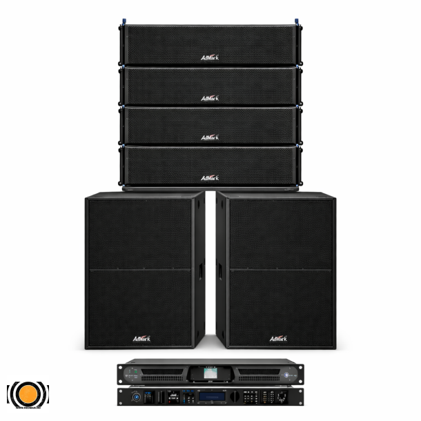 Komplett PA System � Line Array Pakke (4 Topper + 2 Sub)