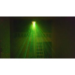 6 farger led lys m/ Rd&Grnn Laser 12 mnstre (UTLEIE)