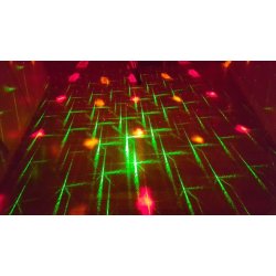 6 farger led lys m/ Rd&Grnn Laser 12 mnstre (UTLEIE)