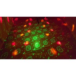 6 farger led lys m/ Rd&Grnn Laser 12 mnstre (UTLEIE)