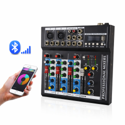 3/4 Kanals USB Mikser med Bluetooth