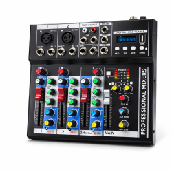 3/4 Kanals USB Mikser med Bluetooth