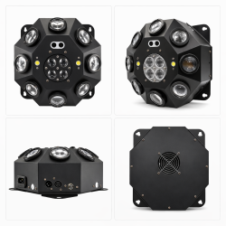 5-IN-1 KTV Bee Light II � LED Effektlys med Derby, Laser og Strobe