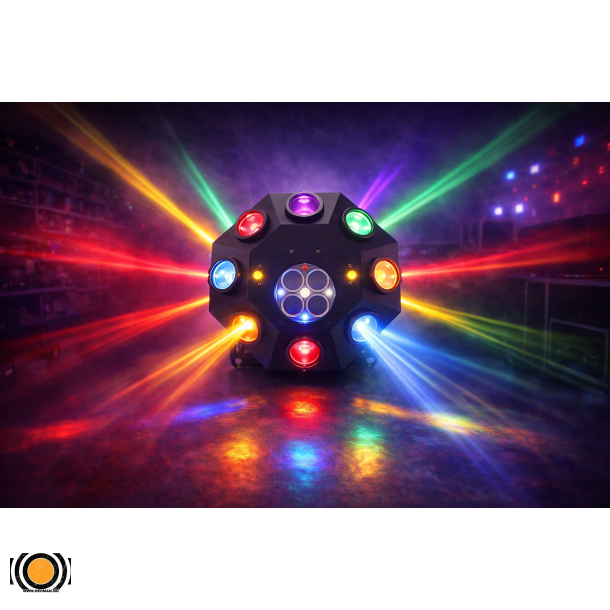5-IN-1 KTV Bee Light II � LED Effektlys med Derby, Laser og Strobe