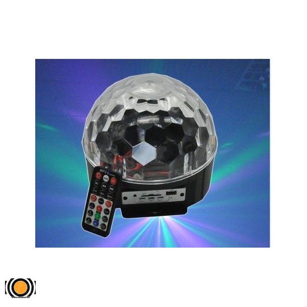 Diskokule LED 6 Farger med innebygd Høytaler og fjernkontroll
