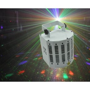 Derby 6 farger led lys m/ Rd&Grnn Laser 8 mnstre DMX