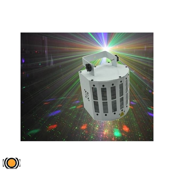 6 farger led lys m/ Rd&Grnn Laser 12 mnstre (UTLEIE)
