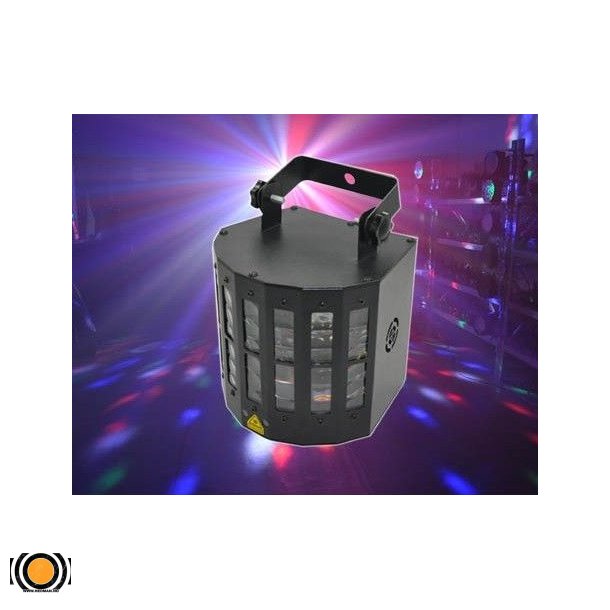 Derby 5 farger led lys m/ Rd&Grnn Laser 20 mnstre DMX