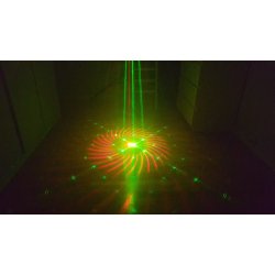 Derby 5 farger led lys m/ Rd&Grnn Laser 20 mnstre DMX