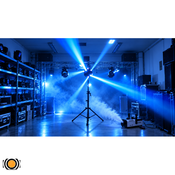 Moving Head Dobbel Starryball 2in1 med Stativ og 900W R�ykmaskin � Utleie