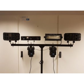 Diskolys pakke 5 p stativ med Rykmaskin (UTLEIE)