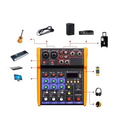 Mikser 3/4 Kanals med USB &amp; Bluetooth