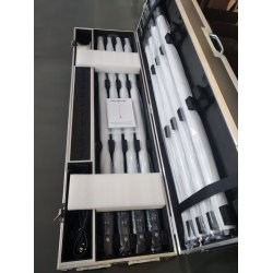 8 stk LED Tube IP 65 - 360 grader pixel tube med batteri med Ladbar Flight case