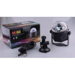 Diskokule LED 3 Farger med USB tilkobling