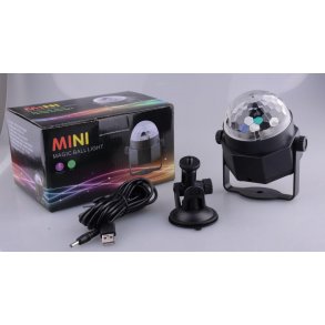 Diskokule LED 3 Farger med USB tilkobling