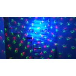 Rd og Grnn Stjernelaser med LED vanneffekt DMX