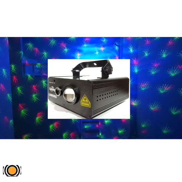 Rd og Grnn Stjernelaser med LED vanneffekt DMX (UTLEIE)