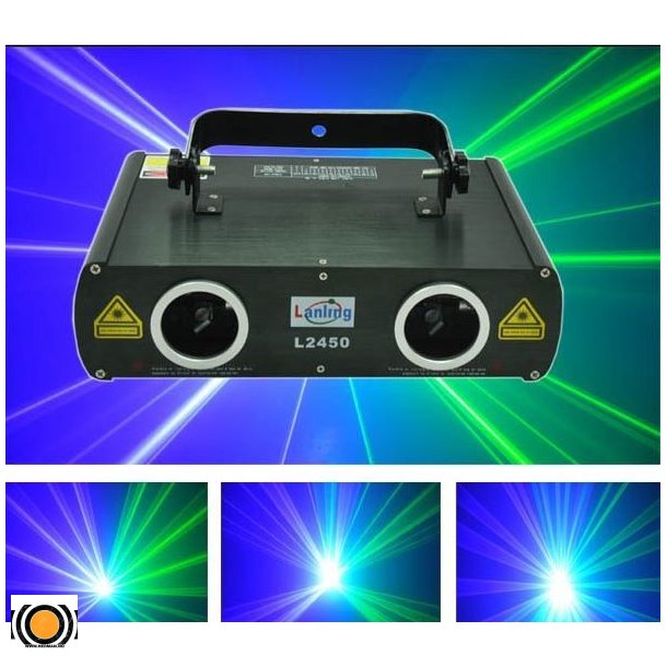 Dobbel laser Grønn &amp; Blå 600 mW 450nm
