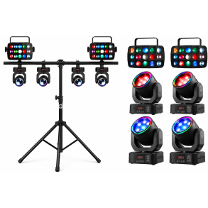 Scenelys Pakke 6 - 2 Mini Bee Eye + 2 Mini Beam + 2 Derby med Stativ