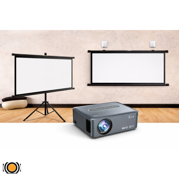 LED Projektor 230 ANSI med 100" Lerret Hjemmekino Pakke