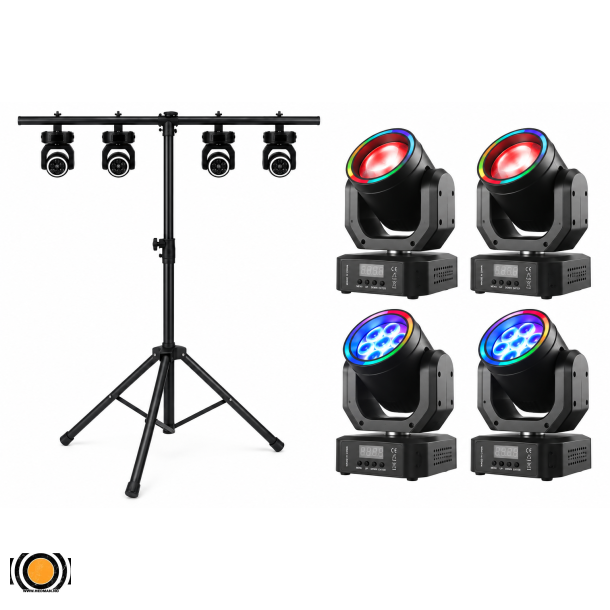 Scenelys Pakke 5 - 2 Mini Bee Eye + 2 Mini Beam med Stativ