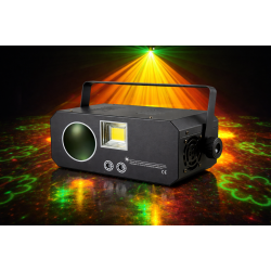 DJ Effektlys 3-i-1 med Gobo, Strobe og Laser