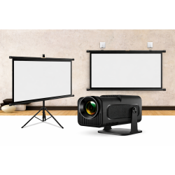 LED Projektor 300 ANSI med 100" Lerret Hjemmekino Pakke