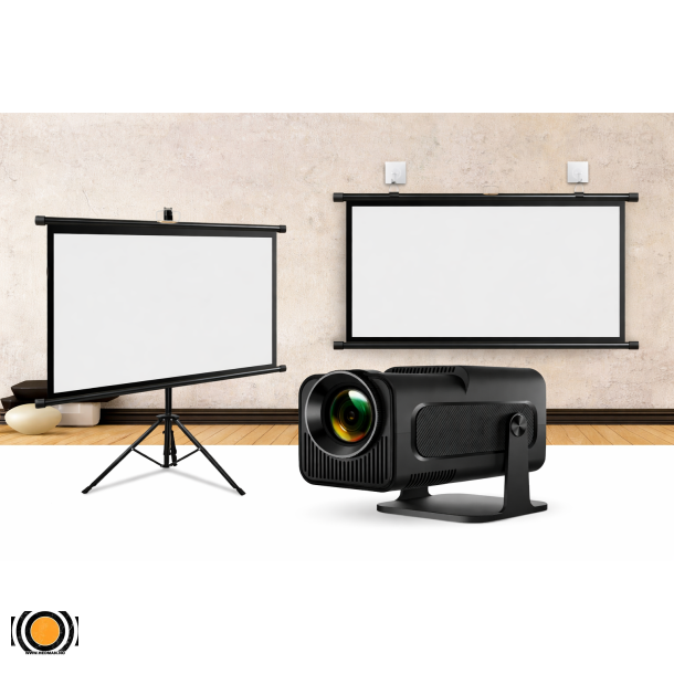 LED Projektor 300 ANSI med 100" Lerret Hjemmekino Pakke