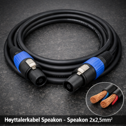 H�yttalerkabel Speakon - Speakon 2x2,5mm 10 meter 