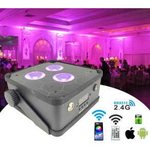 PAR 54W RGBWAUV med Batteri  Utleie