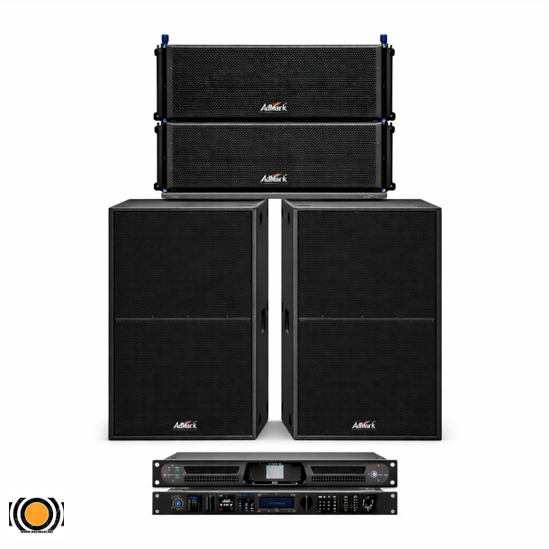 Komplett PA Pakke � 2 stk Line Array System med 2 stk Dobbel 18" Bass