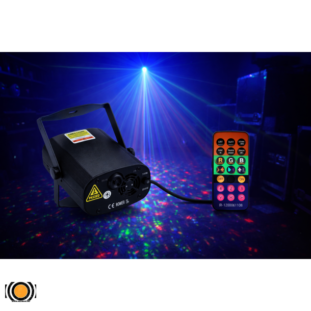 Laser Stjerne RGB 30 Figurer 300mW + 3W Bl� LED + fjernkontroll