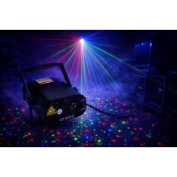 Laser Stjerne RGB 30 Figurer 300mW + 3W Bl� LED + fjernkontroll