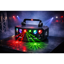 LED Derby 2 x 10W RGBW med 100mW R�d og 50mW Gr�nn Laser