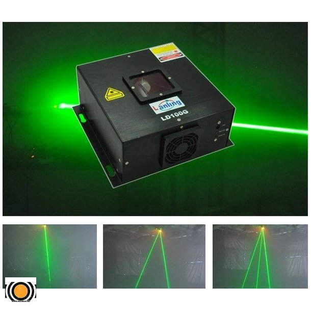 Moving Head Fat beam Gr�nn Laser 100mW