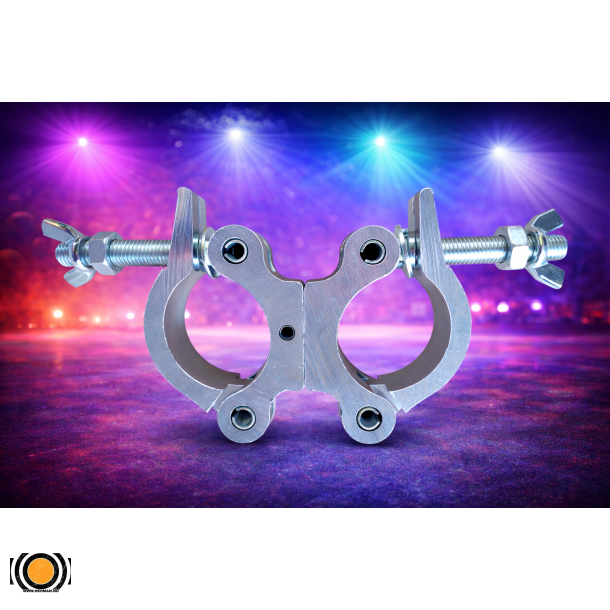 Teaterkrok / Lyskrok Dobbel 80 kg - Aluminium Clamp for Lys og Truss